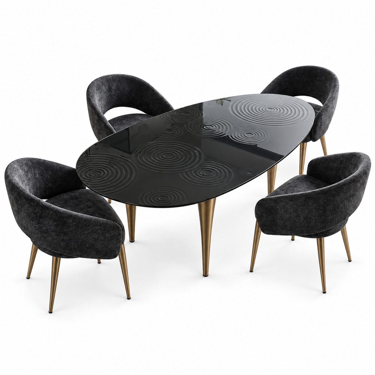 Dublin 5-Piece Dining Set — complete studio product view