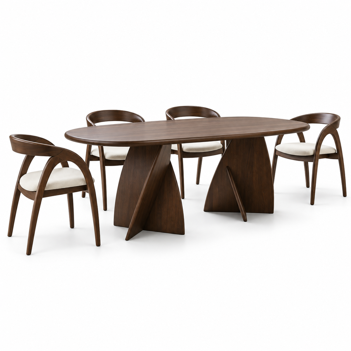 Nador 5-Piece Dining Set — complete studio product view
