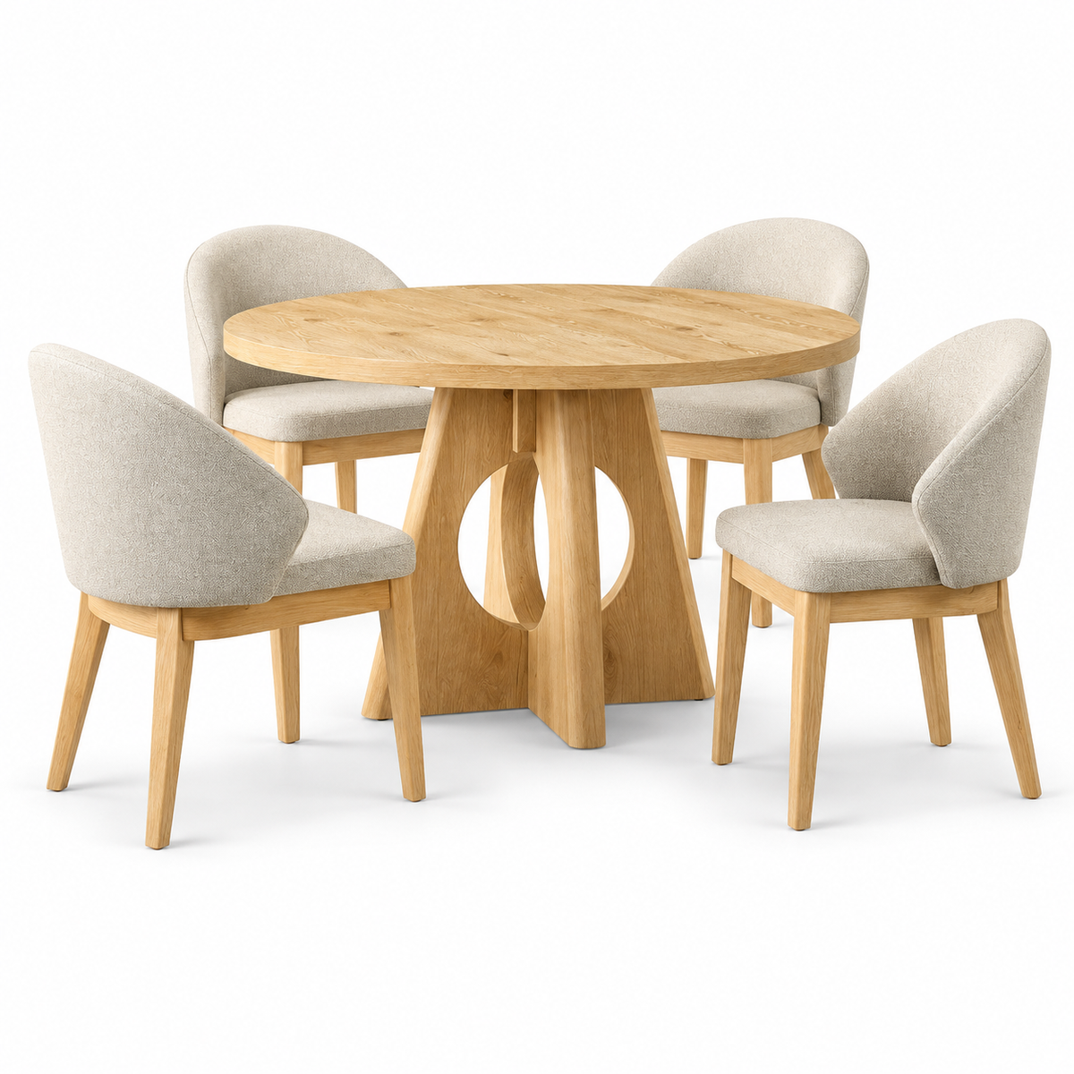 Ozark 5-Piece Dining Set — complete studio product view