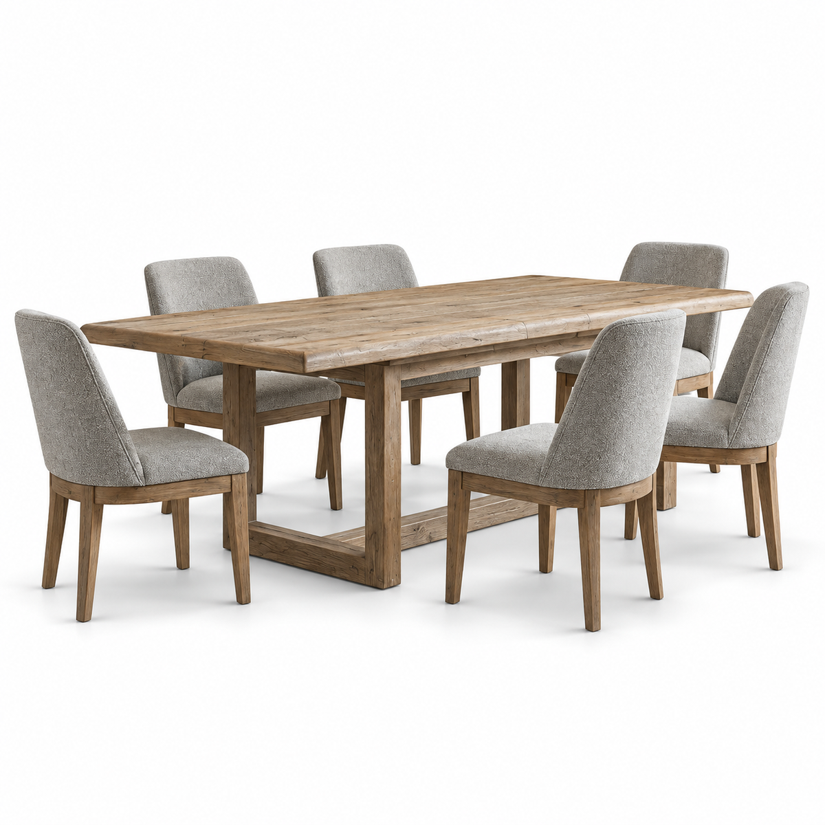 Solenne Arc 7-Piece Dining Set — complete studio product view