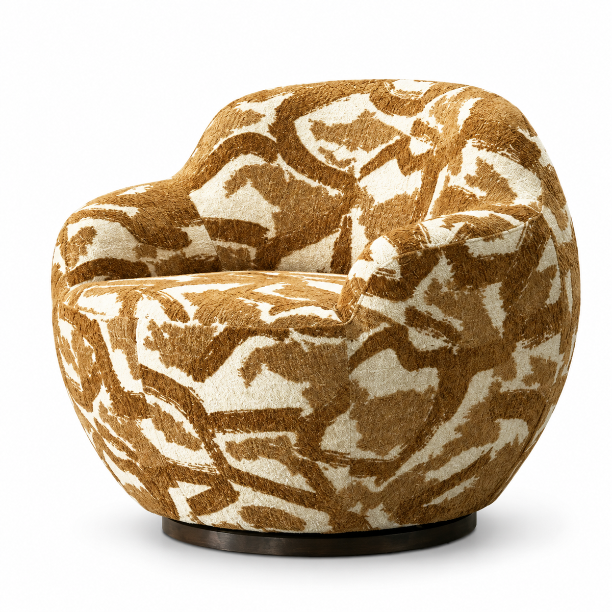 Tigard Swivel Accent Chair — Sunflower Yellow, complete white background product view