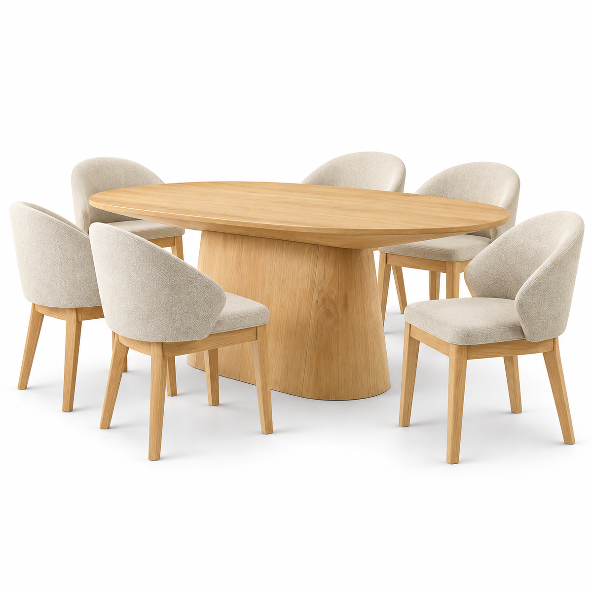 Tottenham 7-Piece Dining Set — complete studio product view