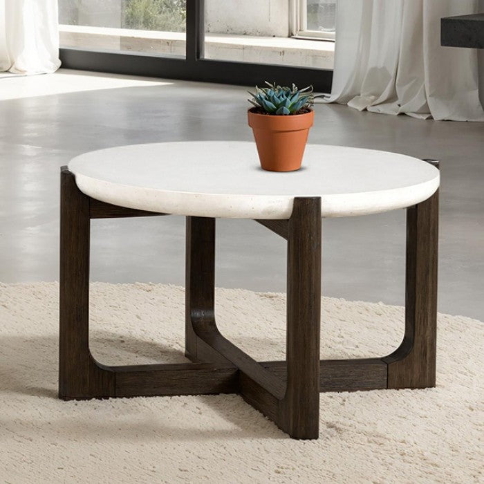 Vellara 25-Inch Stone Top Coffee Table — Default Title manufacturer view