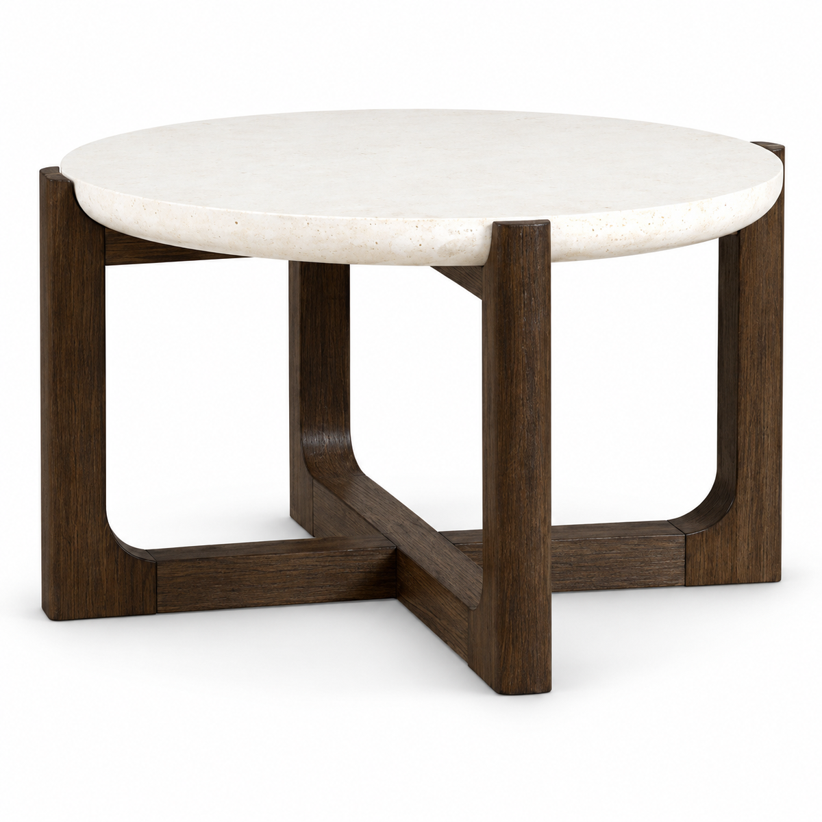 Vellara 25-Inch Stone Top Coffee Table — complete studio product view