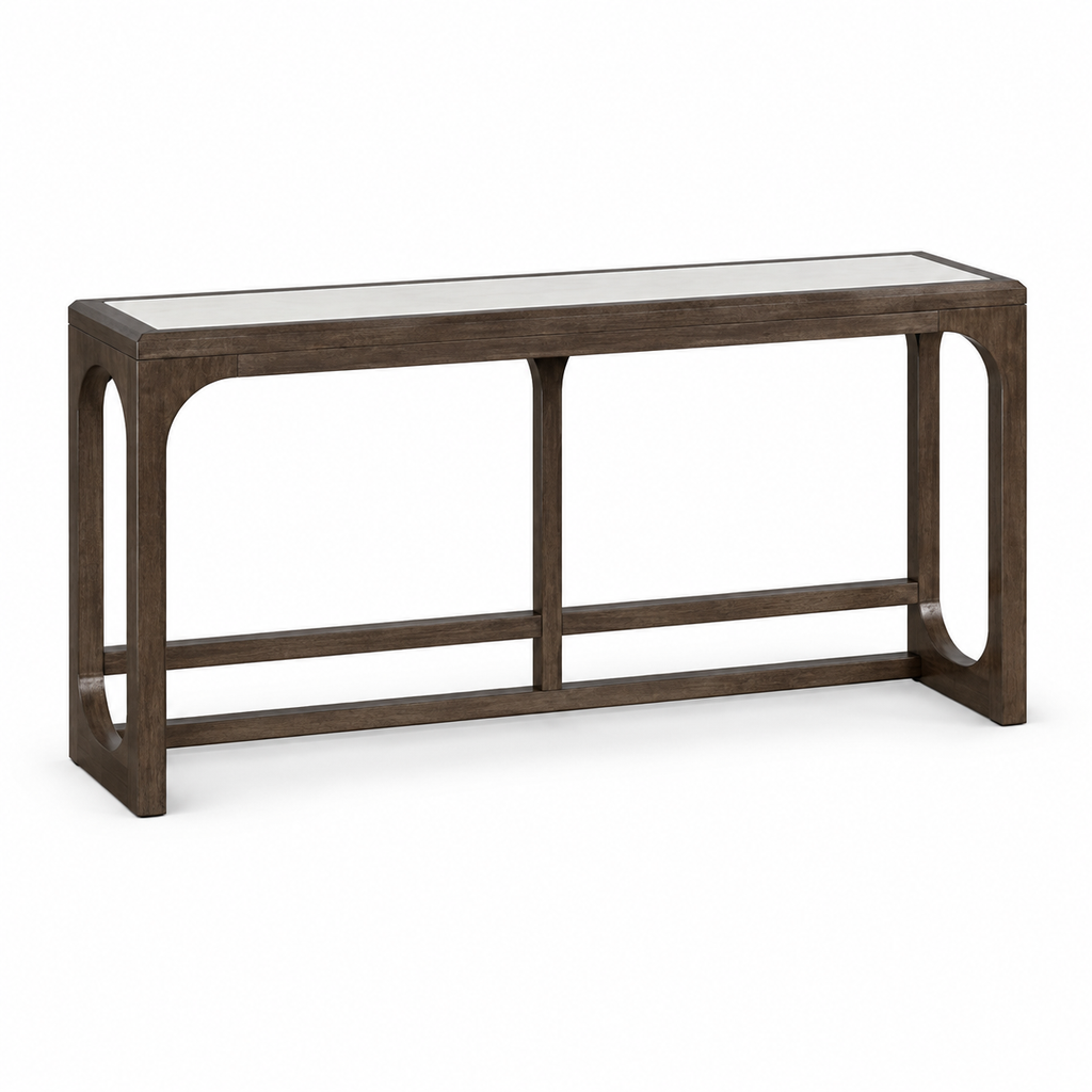 Vellara Console Table — complete three-quarter studio view