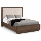 Vellara Queen Upholstered Panel Bed — complete studio product view