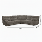 Fontaire Fabric Sectional — dimensions diagram