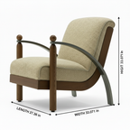 Foscano Accent Chair dimension diagram showing length 27.36 inches, width 33.071 inches, and height 33.071 inches.