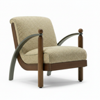 Foscano Accent Chair side view with the seat opening facing left and backrest on the right