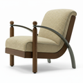 Foscano Accent Chair three-quarter view with the seat opening facing left and backrest on the right