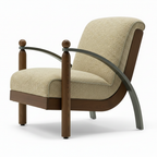 Foscano Accent Chair three-quarter view with the seat opening facing left and backrest on the right