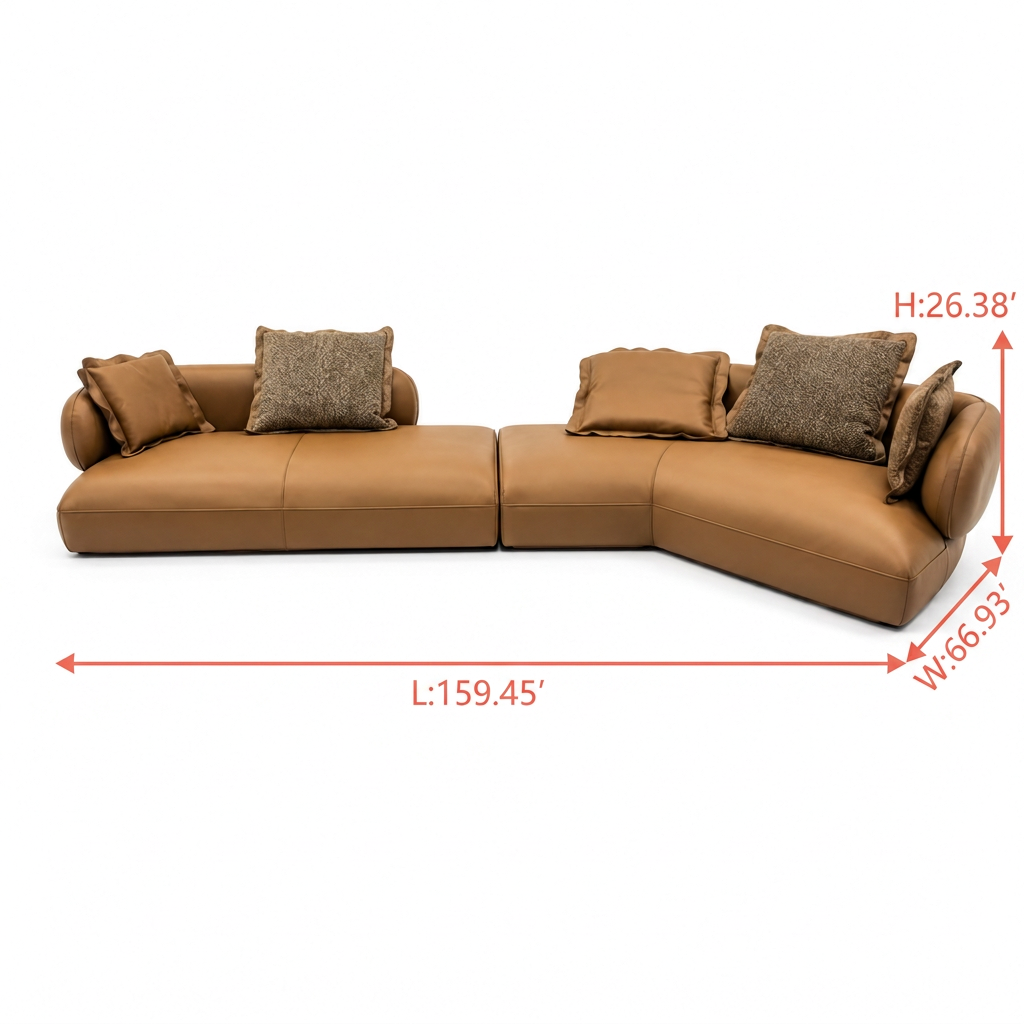Foscari Sectional 尺寸标注图