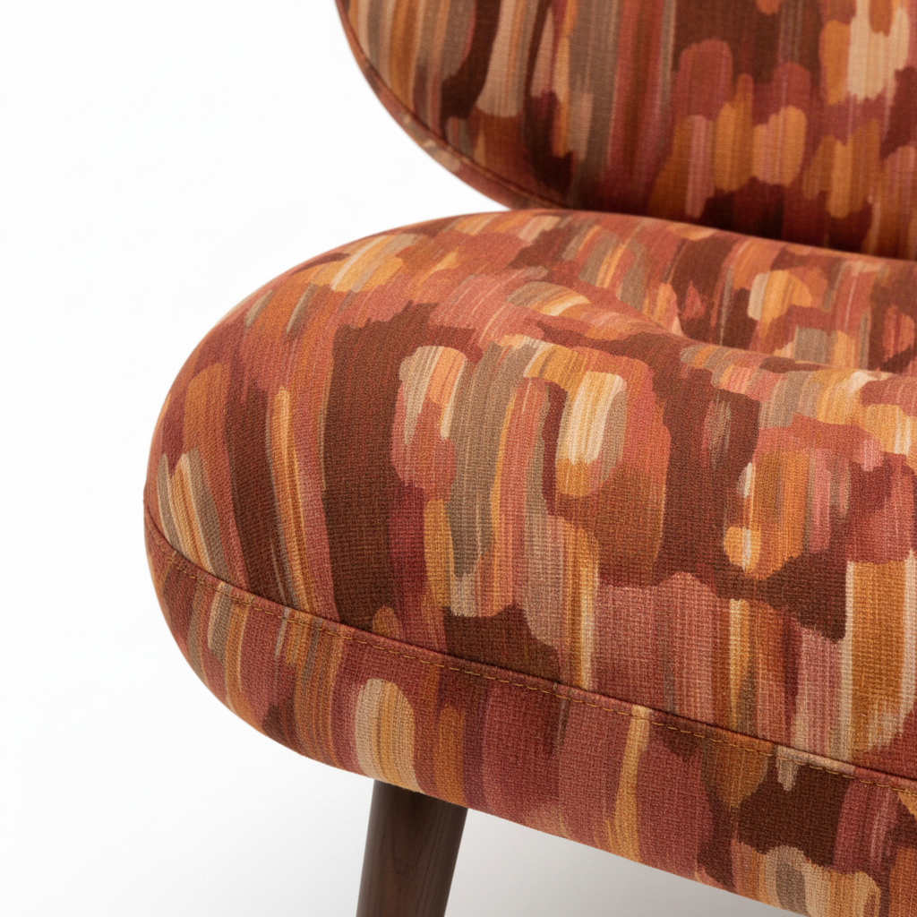 Foscelle Accent Chair fabric texture detail showing the upholstery surface and soft padded finish.