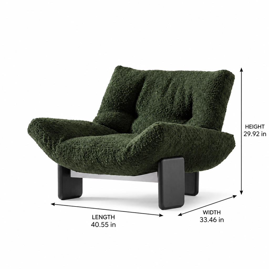 Galenne Accent Chair dimension diagram showing length 40.55 inches, width 33.46 inches, and height 29.92 inches.
