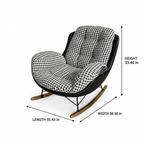 Gavrelle Accent Chair dimension diagram showing length 35.43 inches, width 38.58 inches, and height 33.46 inches.
