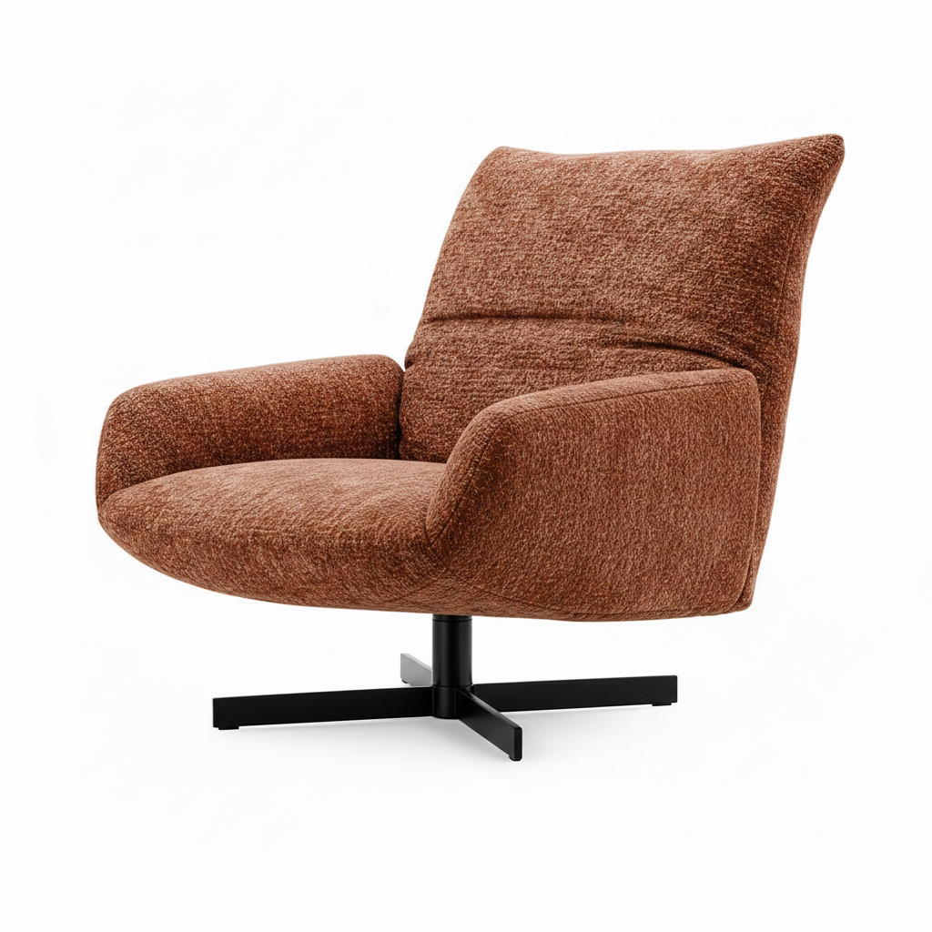 Gessaro Accent Chair side view with the back facing right and the seating opening facing left.