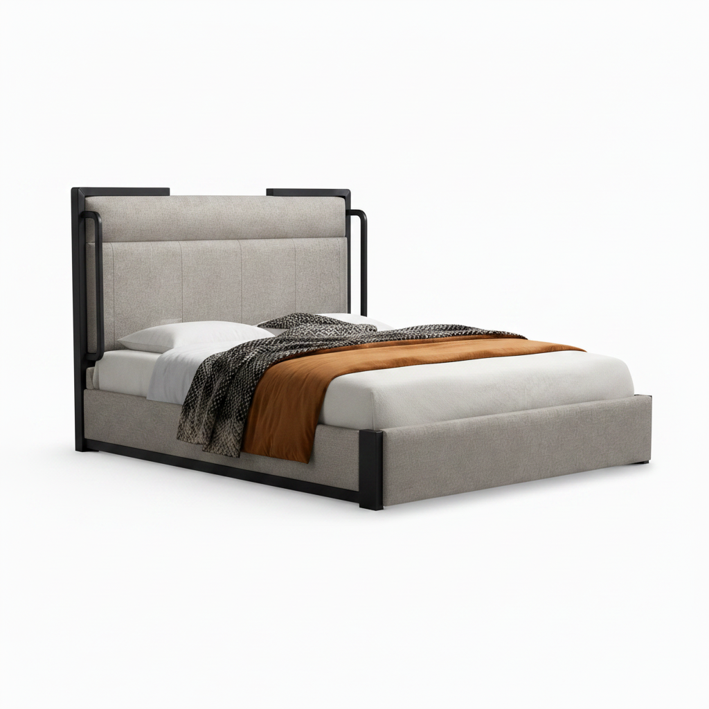 Gildenne Bed side view of the bed frame on a white background