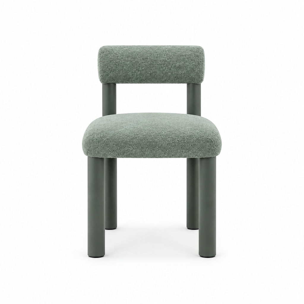 Green Almerique Dining Chair, straight-on front view