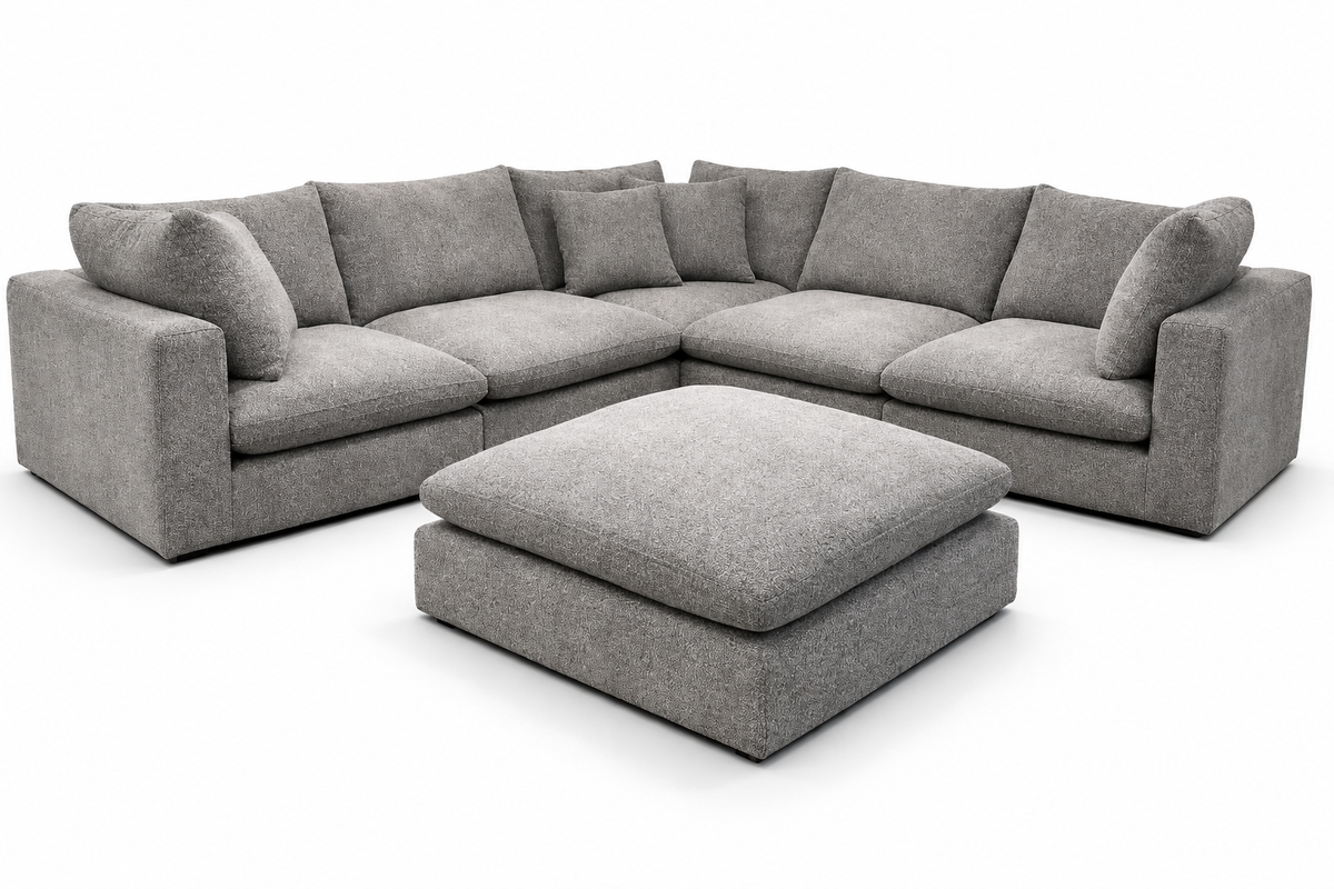 Greymere Granite Sectional — optional seating + ottoman configuration