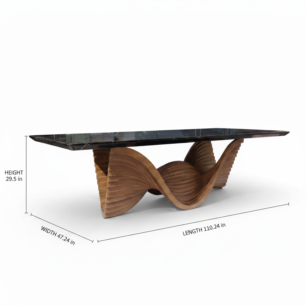 Halcyon Dining Table dimension diagram