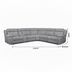 Hautere Fabric Sectional — dimensions diagram