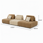 Haverisse Sectional dimensions, length 145.67 inches, width 43.31 inches, height 35.43 inches