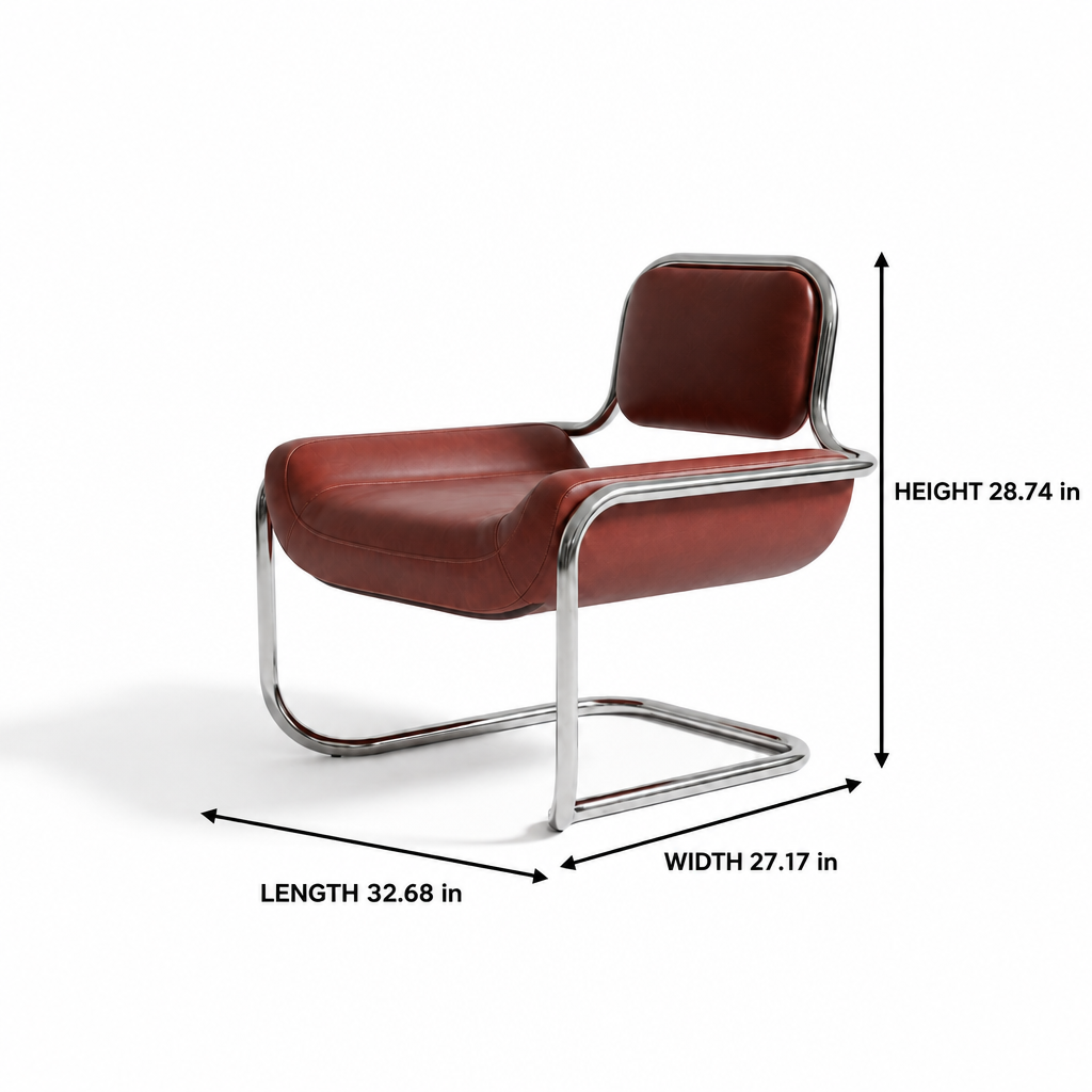 Helorien Accent Chair dimension diagram showing length 32.68 inches, width 27.17 inches, and height 28.74 inches.
