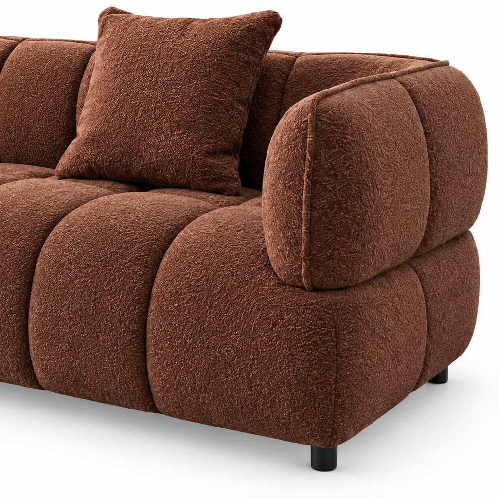 Hershel Sofa — visible right armrest, its front facing surface and its junction with the seat (detail edited from existing product photo)