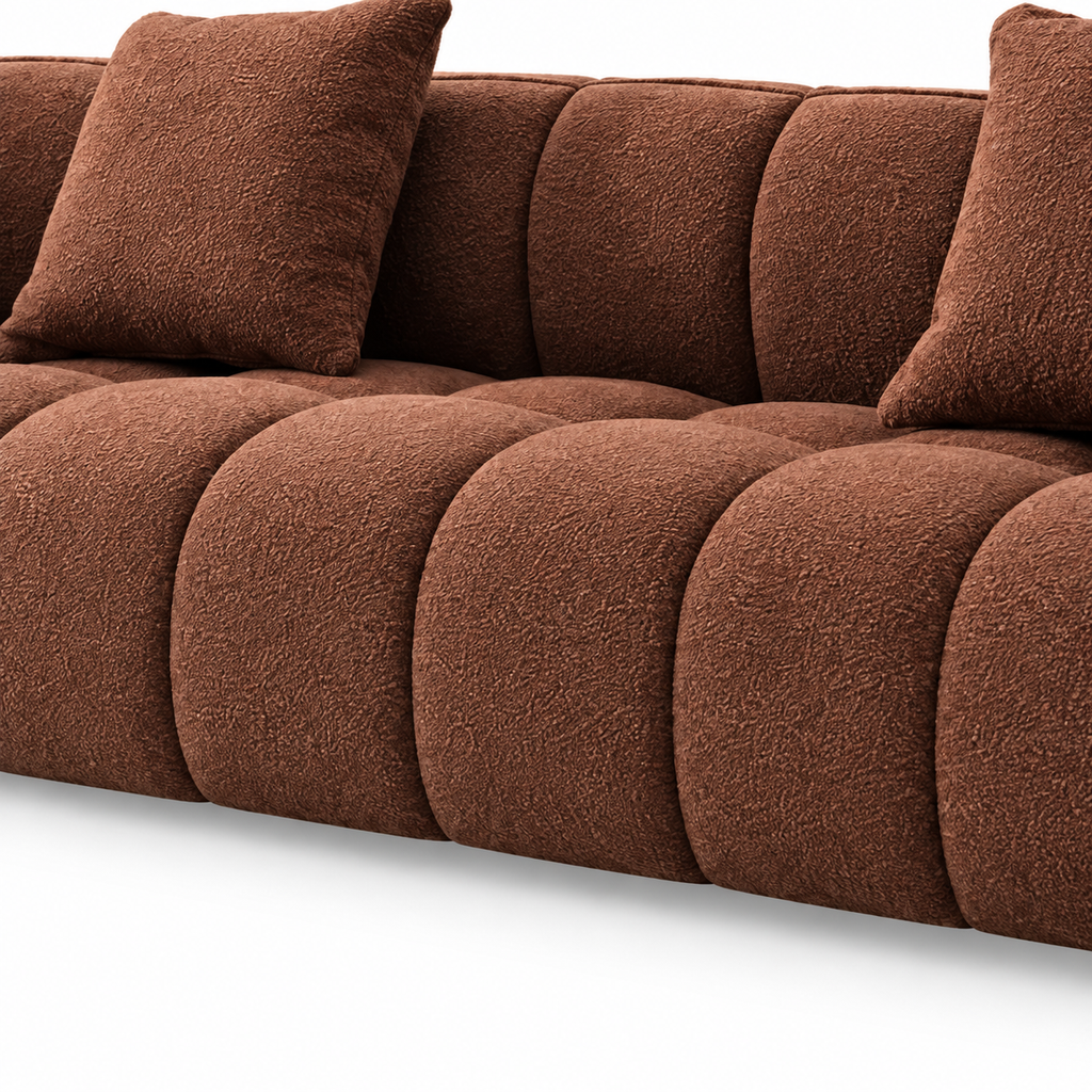 Hershel Sofa — visible seat cushions, their seams, and the lower front base beneath them (detail edited from existing product photo)