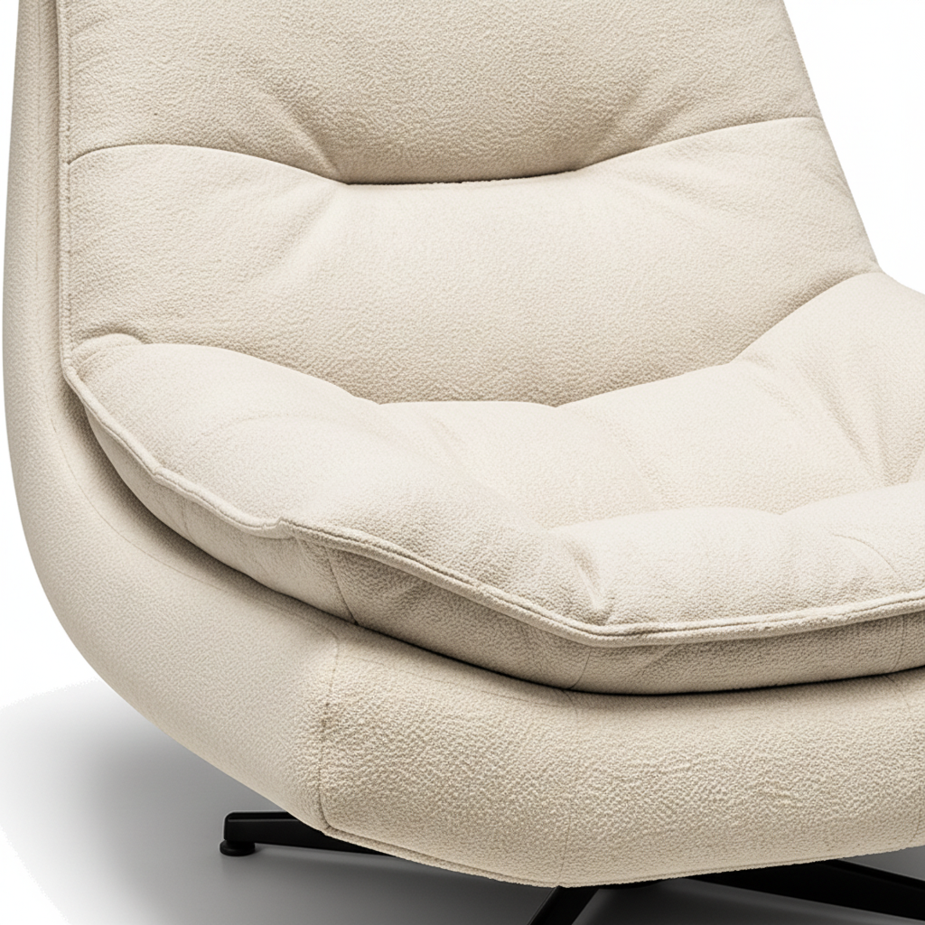 Hesperelle Leather Accent Chair upholstery detail showing the padded leather seat and backrest.