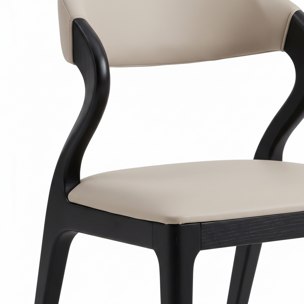 Dorian Dining Chair ash wood legs and frame detail