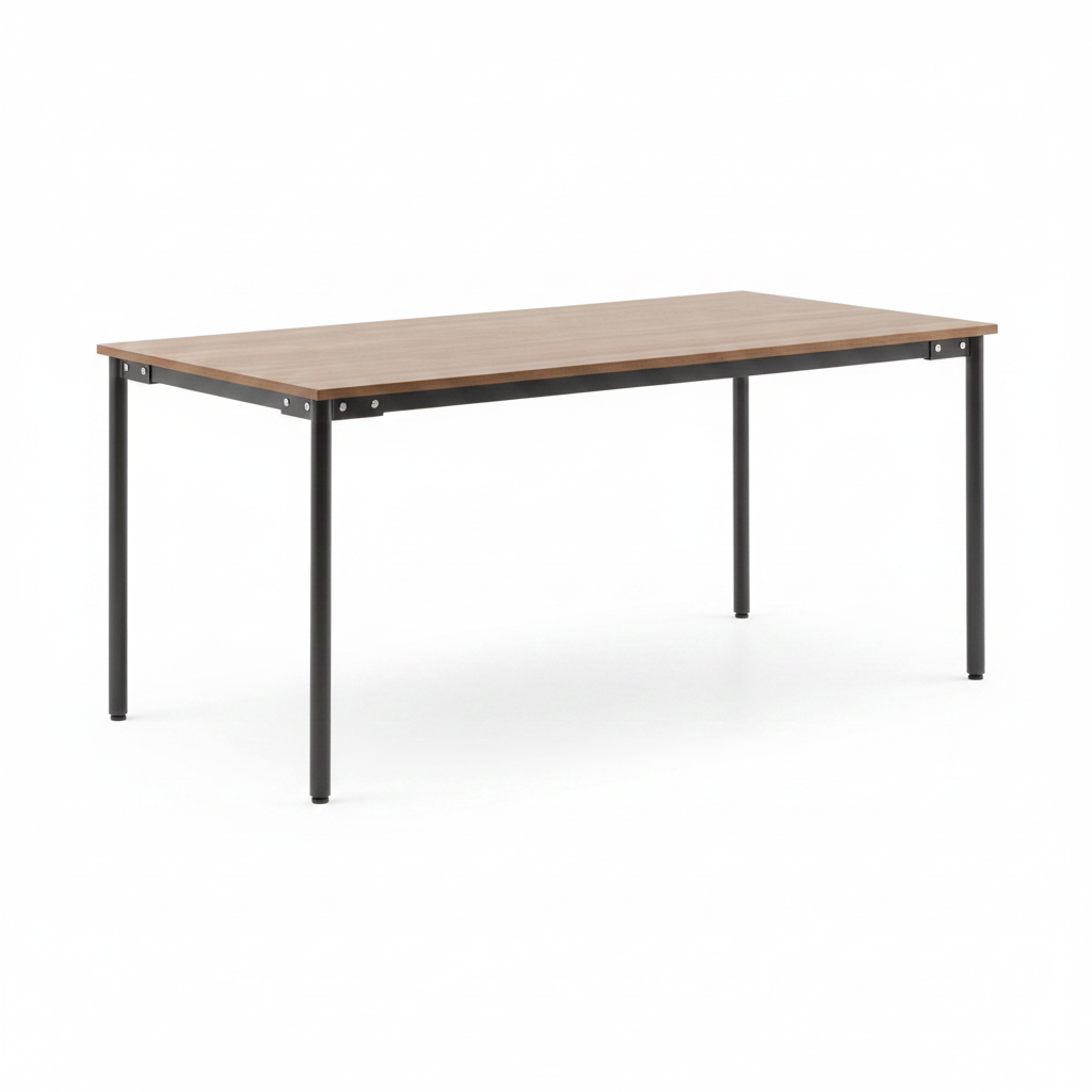 Uverin Dining Table in wood, front-right 45-degree view on white background