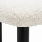 Almerique Dining Chair white fabric upholstery texture and seam detail