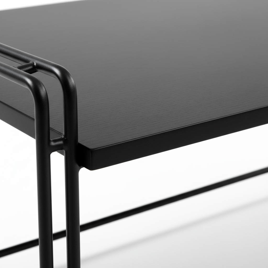 Davenique Coffee Table black frame and tabletop edge detail
