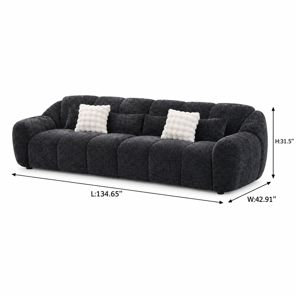 Dovaire Sofa dimensions L 134.65 in W 42.91 in H 31.5 in