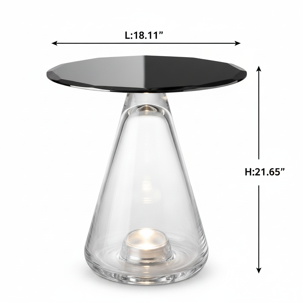 Elarque End Table dimensions, length 18.11 inches, height 21.65 inches