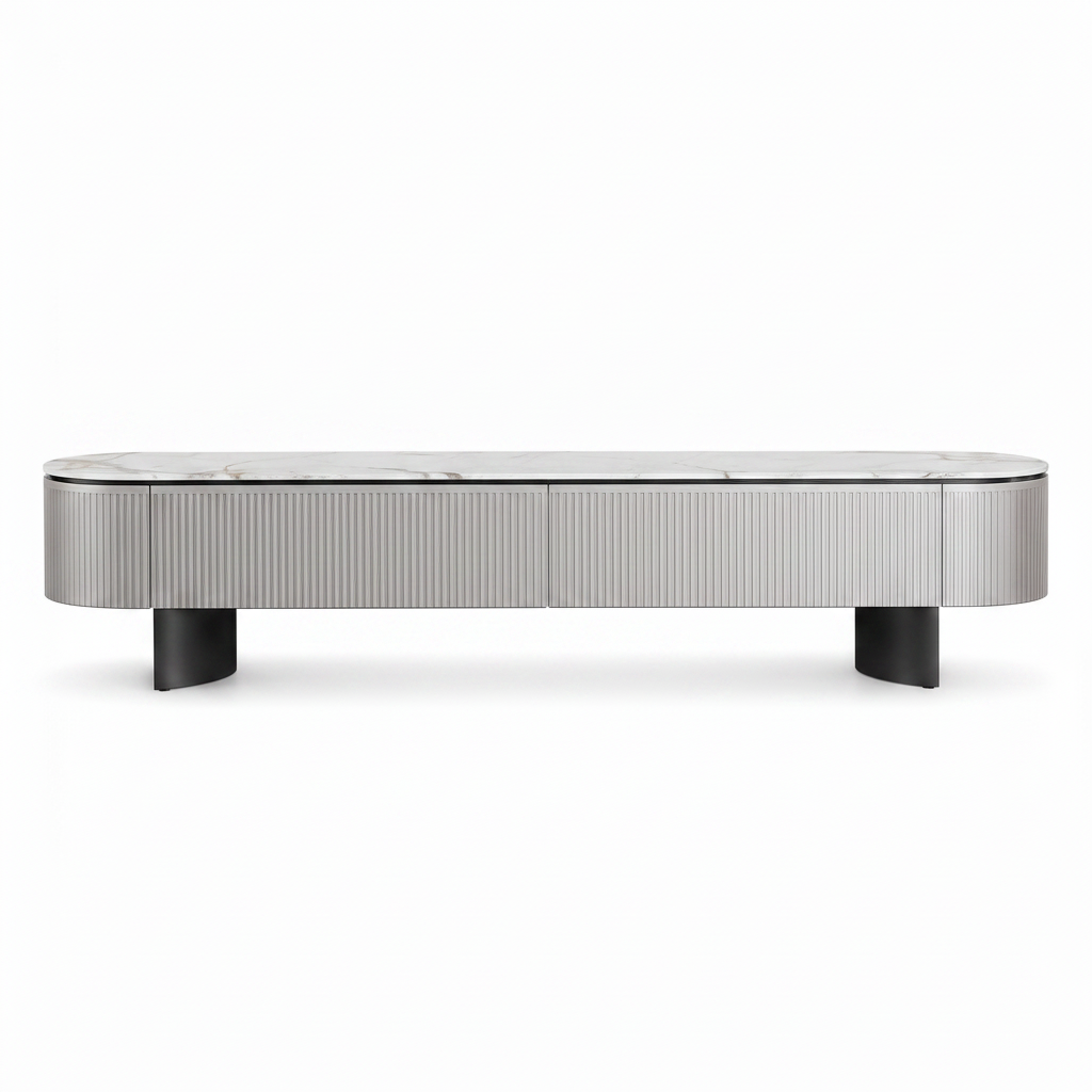 Briarose TV Stand on a white background, rear view