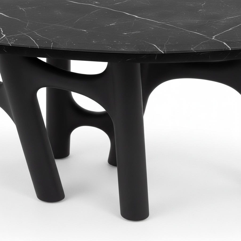 Monceau Marble Dining Table base and marble tabletop connection detail