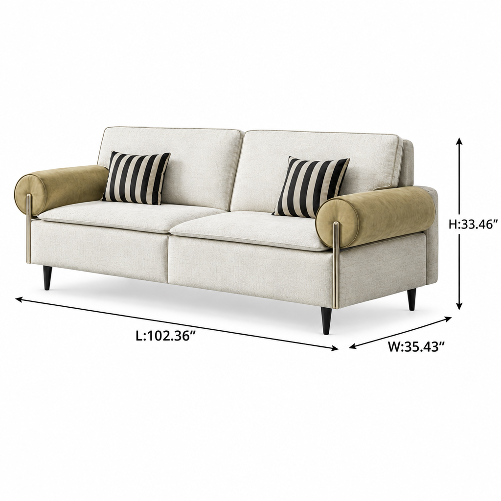 Dorselle Sofa dimensions L 102.36 in W 35.43 in H 33.46 in