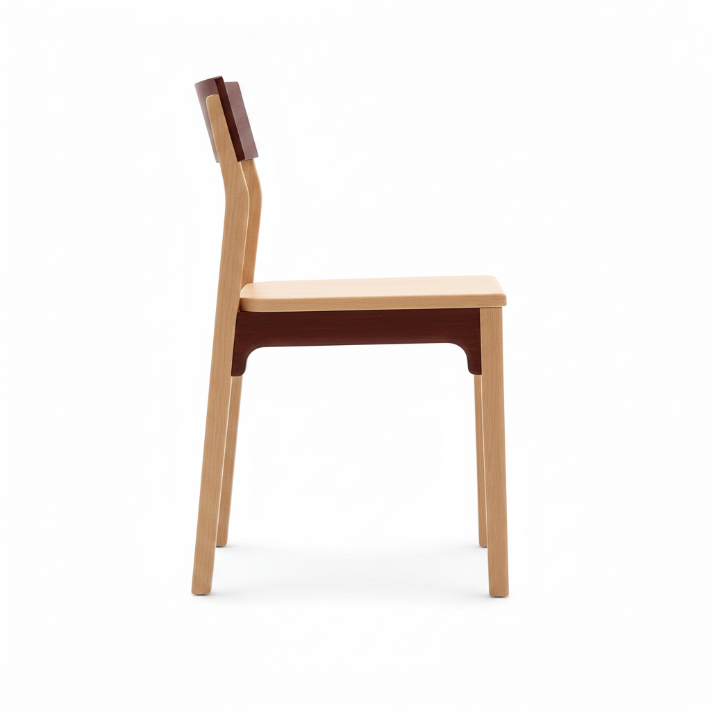 Kelmora Dining Chair wood dining chair, 90-degree side view