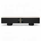 Orlane Stone TV Stand on a white background, rear view