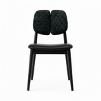 Quessan Dining Chair black upholstered dining chair, straight front view