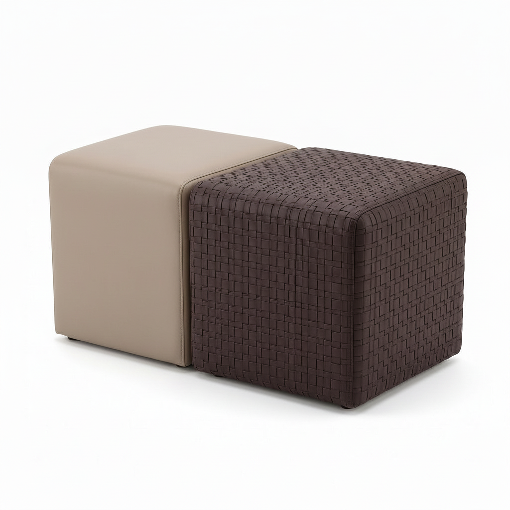 Left 45-degree view of the two-tone Drevane Stool set