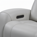 Kensaire Leather Sofa Set light gray leather recliner control detail