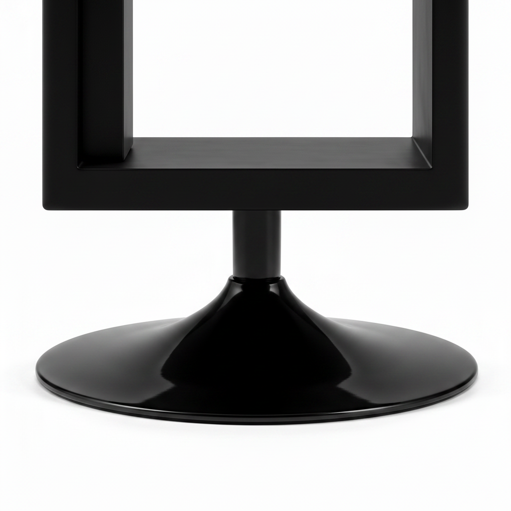 Gracelon End Table black pedestal and round base detail