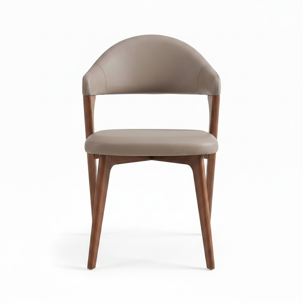 Odette Dining Chair ash wood upholstered chair, straight front view