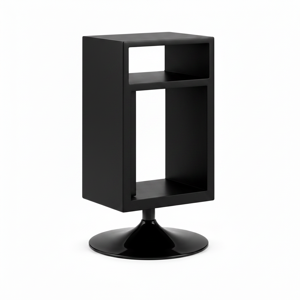 Gracelon End Table rectangular open shelf body, 45-degree view