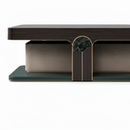 Close-up of the Merenza Coffee Table front support and base structure on a white background