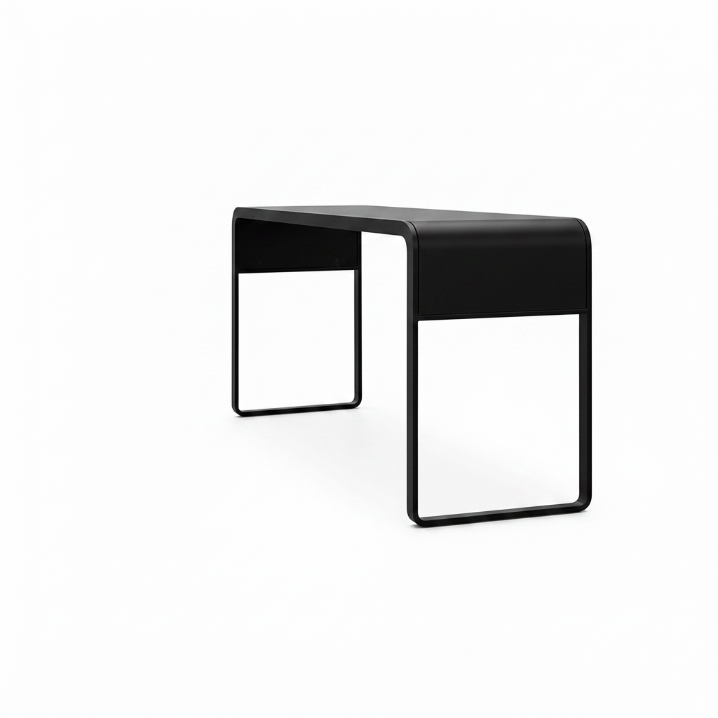 Right-side profile of the long black Larsen Noir End Table