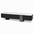 Orlane Stone TV Stand on a white background, right-front view